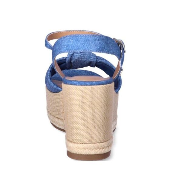 Chaps Women’s Taaryn Knot Wedge High Heel Sandals, Size 11 Blue - Picture 4 of 5